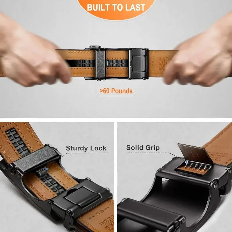 Premium Genuine Leather Ratchet Belt - Perfect Gift for Him!