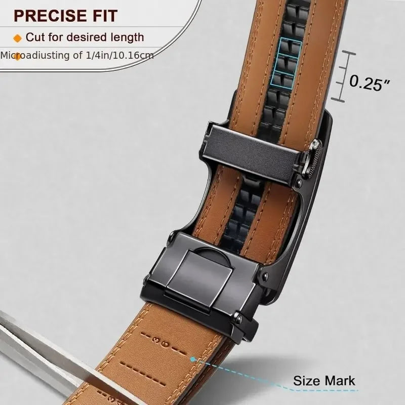Premium Genuine Leather Ratchet Belt - Perfect Gift for Him!